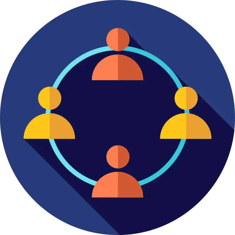 A rotating decorative element representing our team